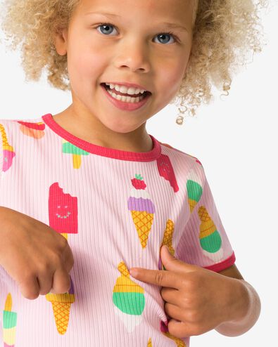 Kinder-T-Shirt, gerippt, Eist&uuml;ten rosa - 30816500PINK - HEMA