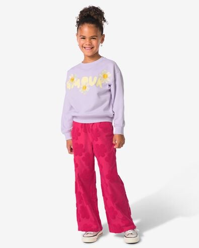 Kinderleggings weit, aus Frottee mit Blumen rosa rosa - 30843537PINK - HEMA