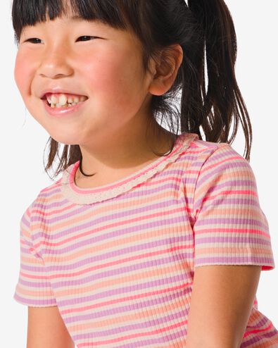t-shirt enfant avec côtes multicolore 122/128 - 30824543 - HEMA