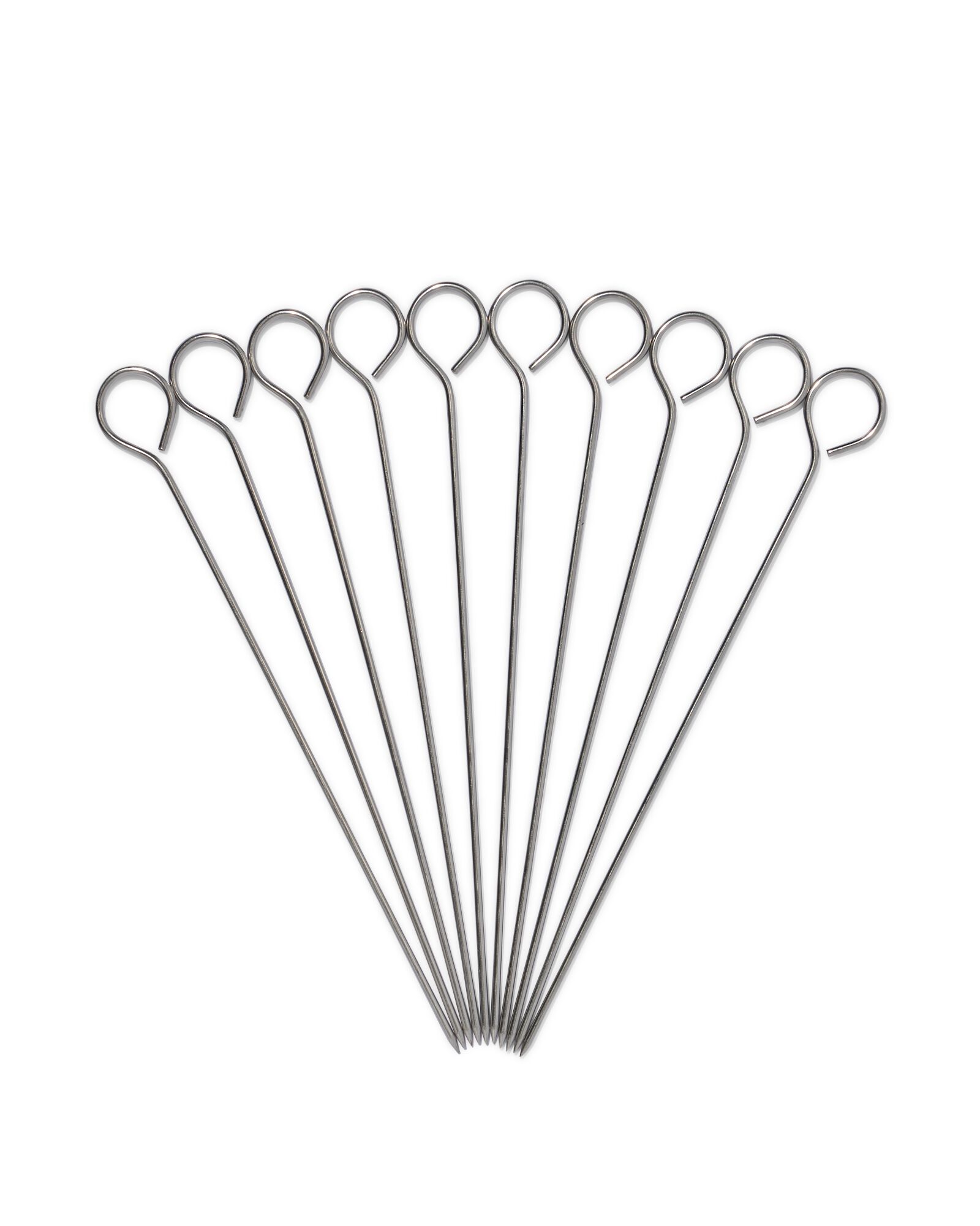 10&nbsp;piques &agrave; brochettes inox - 80800004 - HEMA