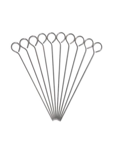 10&nbsp;piques &agrave; brochettes inox - 80800004 - HEMA