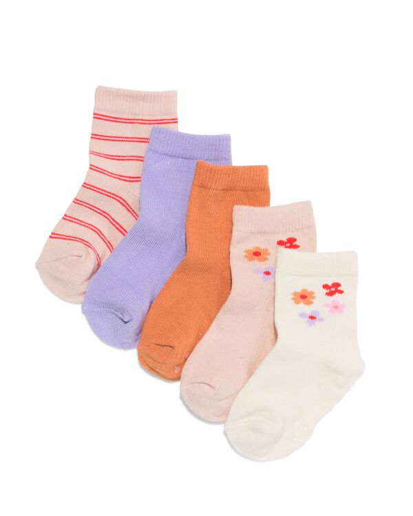 Babysocken mit Blumen &ndash; 5 Paar altrosa altrosa - 4731020OLDPINK - HEMA