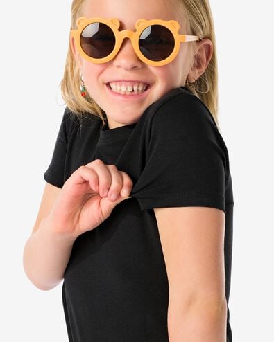 kinder t-shirts biologisch katoen - 2 stuks zwart zwart - 30835731BLACK - HEMA