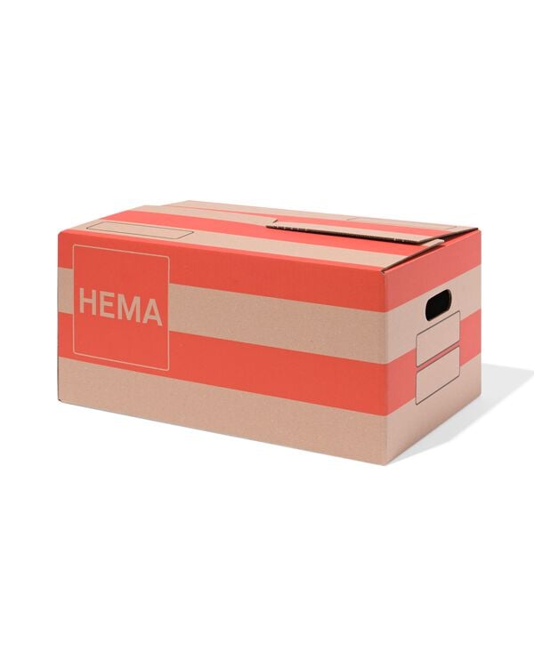 Stabiler Umzugskarton 48,3 &times; 32 &times; 23,2 cm, Pappe, gestreift - 81000005 - HEMA