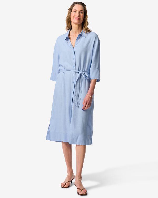 damesjurk Dawn regular fit lichtblauw lichtblauw - 36207930LIGHTBLUE - HEMA