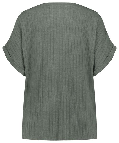 t-shirt lounge femme vert S - 23410101 - HEMA