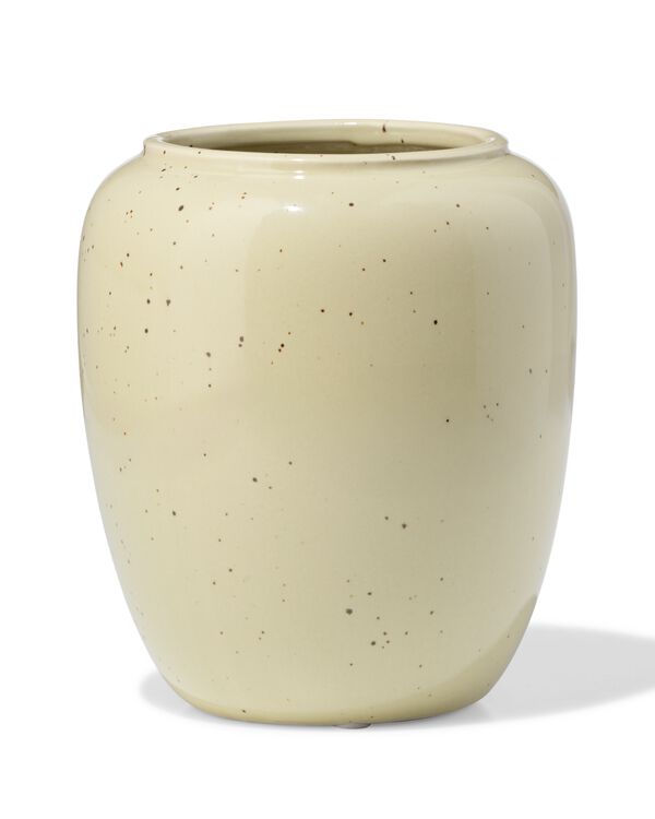 vaas 15cm keramiek spikkels groen - 13325072 - HEMA