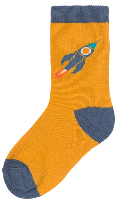kinder sokken met katoen - 5 paar blauw 23/26 - 4360051 - HEMA