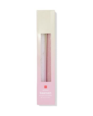 bougies longues ⌀2,2x25cm moucheture vert-rose - 2 pi&egrave;ces - 13506153 - HEMA