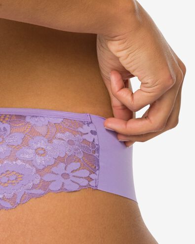 slip br&eacute;silien femme microfibre avec dentelle violet clair - 19601434LIGHTPURPLE - HEMA