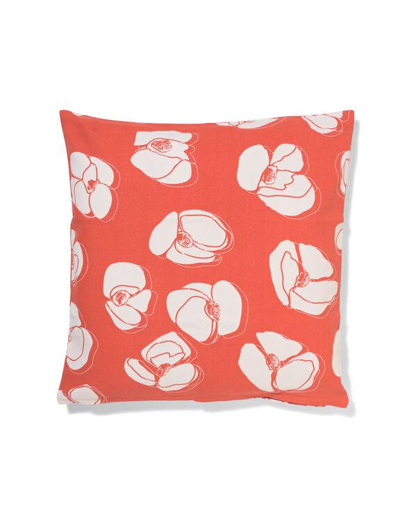housse de coussin 50 x 50 cm coton fleurs rouge - 7326008 - HEMA