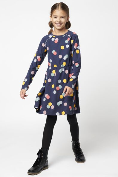 Kinder-Kleid, Punkte dunkelblau - 1000021185 - HEMA
