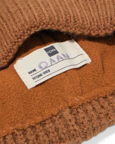 kinder beanie wafel bruin - 16700310BROWN - HEMA