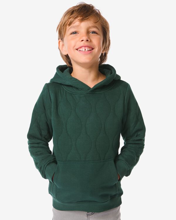hoodie pour enfant avec poche kangourou vert foncé vert foncé - 30774204DARKGREEN - HEMA