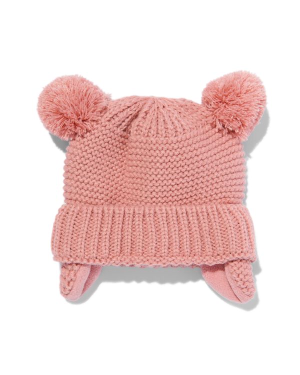 Baby-Mütze mit Bommeln rosa rosa - 33232150PINK - HEMA