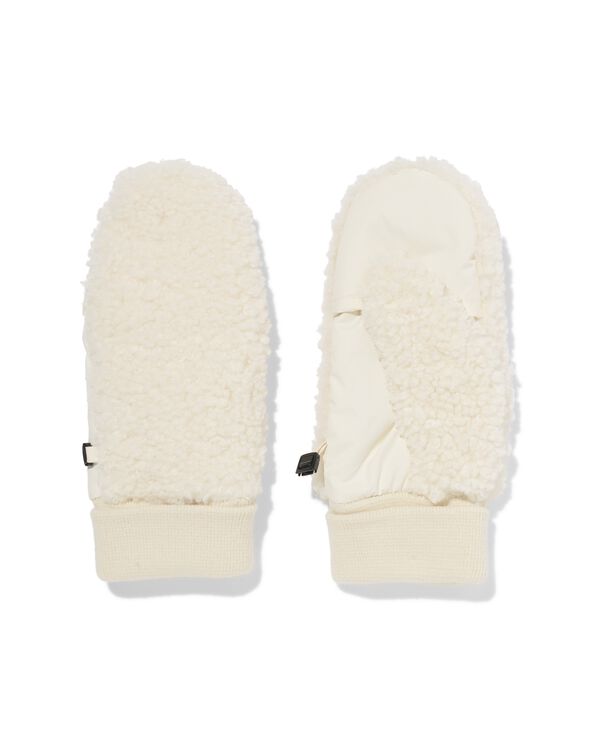 moufles femme teddy blanc blanc cass&eacute; blanc cass&eacute; - 16451050OFFWHITE - HEMA