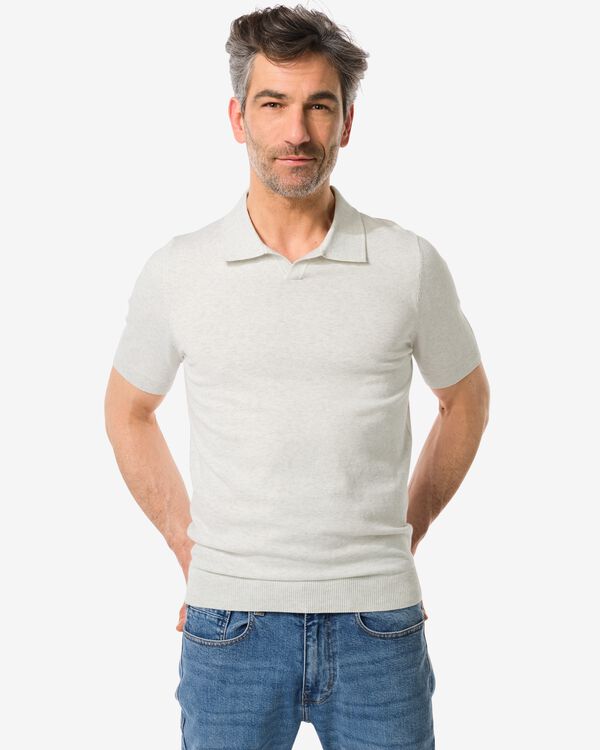 Herren-Poloshirt, gestrickt grau grau - 2107170GREY - HEMA