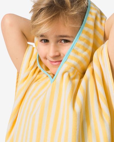 poncho enfant 68x78cm velours crocodile rayures - 5200255 - HEMA