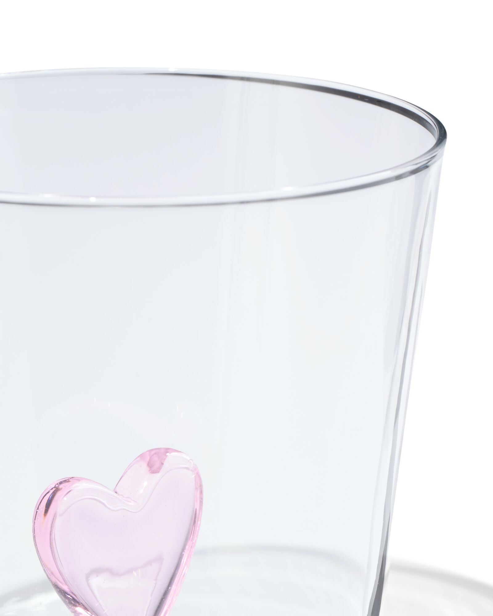 verre &agrave; eau ⌀8,5x8 cm verre amour petit c&oelig;ur dans le fond  - 60800113 - HEMA