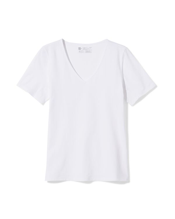 t-shirt femme coton confort parfait blanc blanc - 19611504WHITE - HEMA
