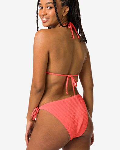 Damen-Bikinislip, Schleife korallfarben XS - 22351206 - HEMA