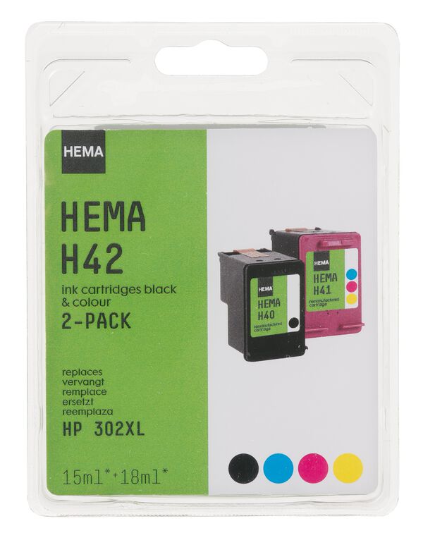 cartouche HEMA H42 remplace HP 302XL - 38399221 - HEMA