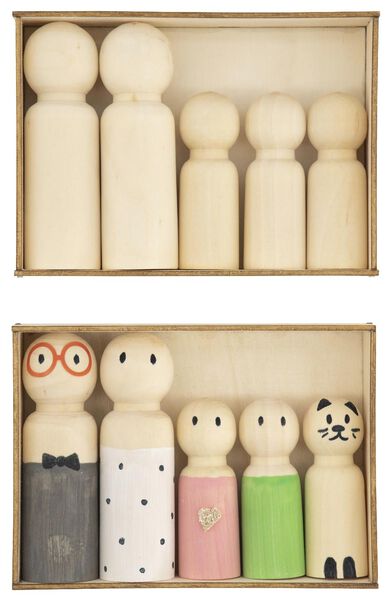 poupées en bois - 15900063 - HEMA