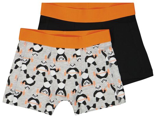 HEMA 2er Pack Kinder Boxershorts, Pandas Graumeliert  - Onlineshop Hema