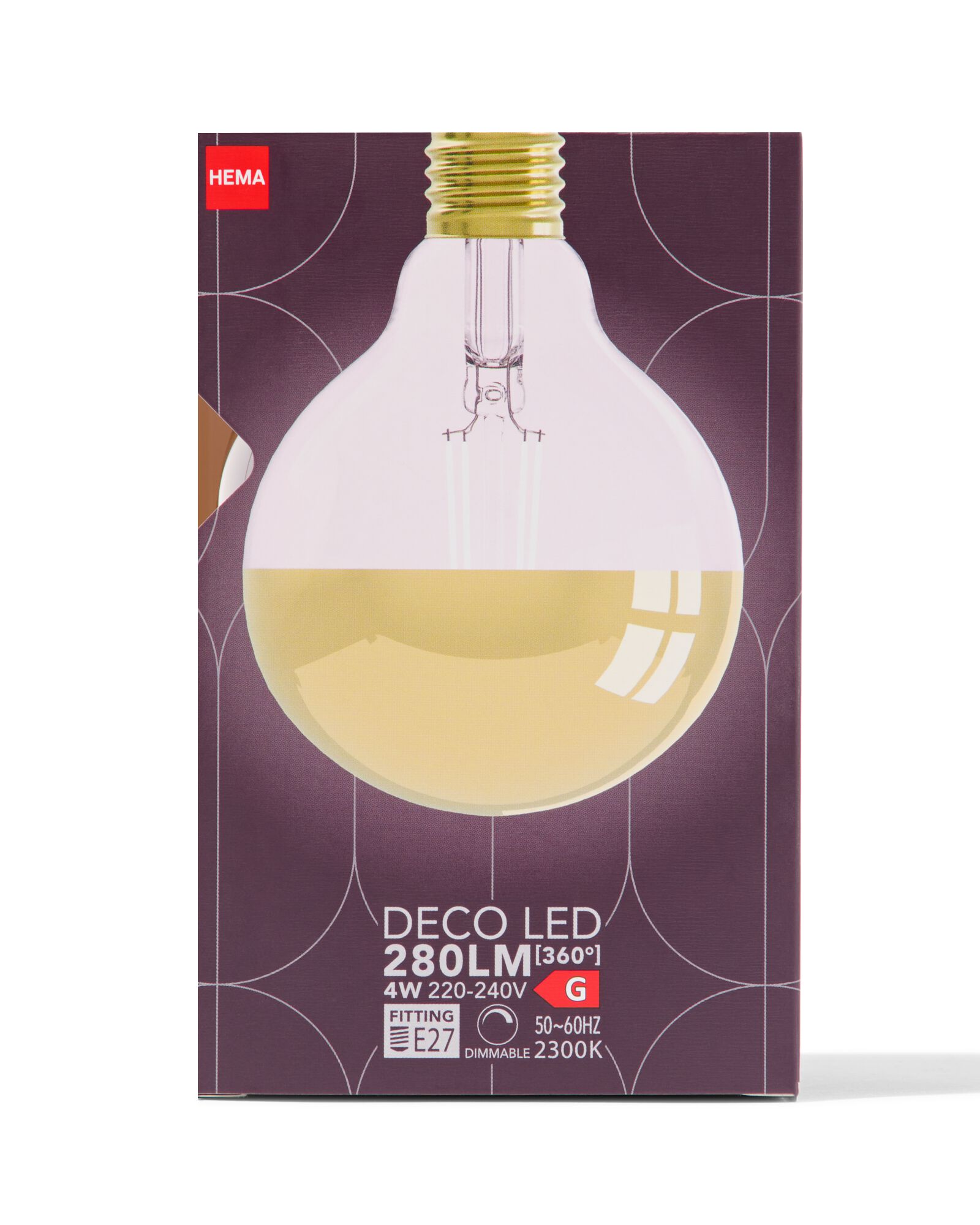 ampoule globe led &agrave; calotte dor&eacute;e E27 4W 280lm g95 - 20070065 - HEMA