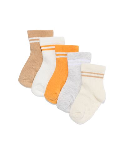 chaussettes rayures b&eacute;b&eacute; - 5 paires beige - 4700830BEIGE - HEMA