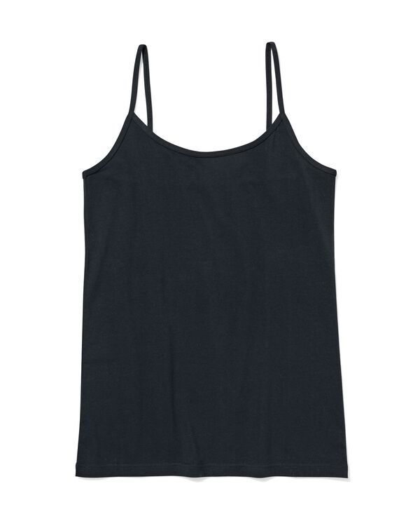 d&eacute;bardeur femme &agrave; bretelles spaghetti coton confort parfait noir noir - 19611434BLACK - HEMA