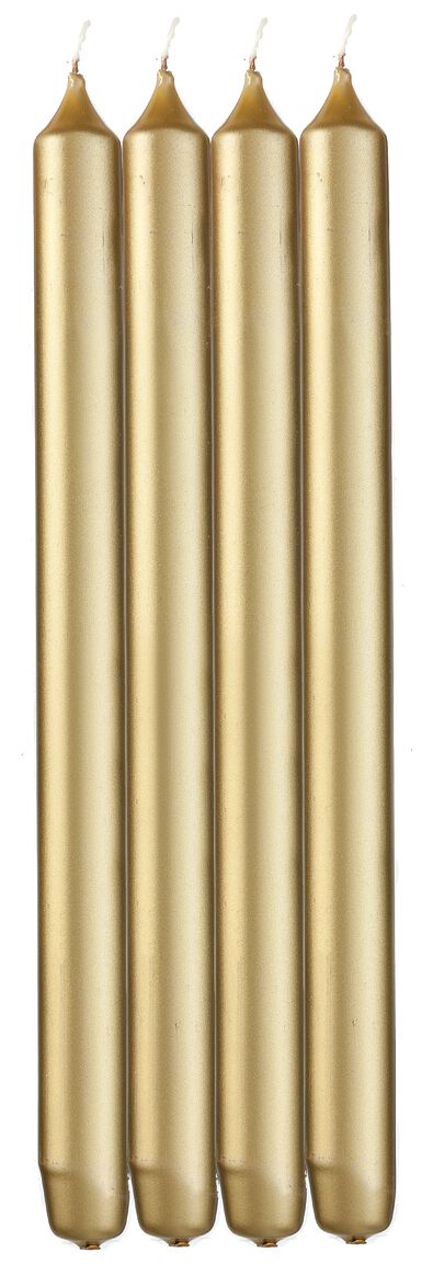 4er-Pack lange Haushaltskerzen, &Oslash; 2.2 x 29 cm, gold - 13503210 - HEMA