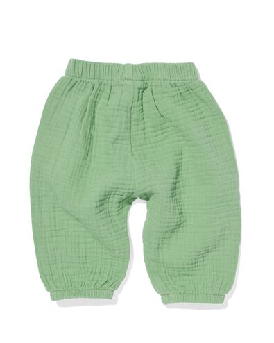 pantalon nouveau-né mousseline vert 50 - 33493911 - HEMA