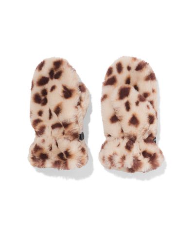 kinderwanten nepbont luipaard bruin - 16700195BROWN - HEMA