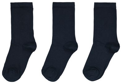 3 paires de chaussettes femme en coton bio bleu foncé - 1000025215 - HEMA