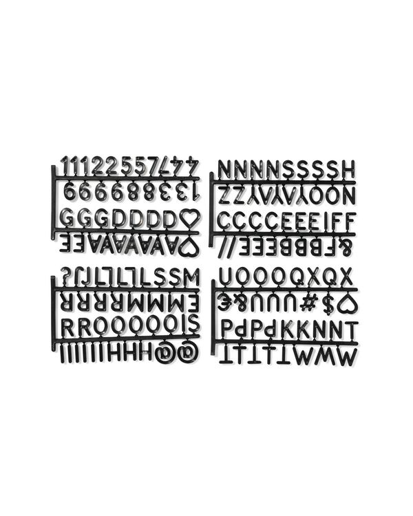 Buchstaben f&uuml;r Buchstabentafel-Kisten, schwarz - 39821031 - HEMA