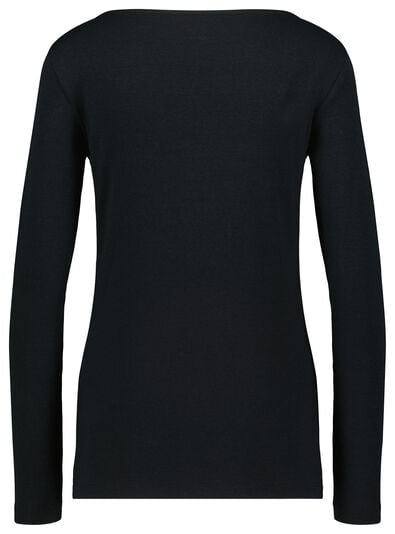 Damen-Shirt, U-Boot-Ausschnitt schwarz M - 36342172 - HEMA