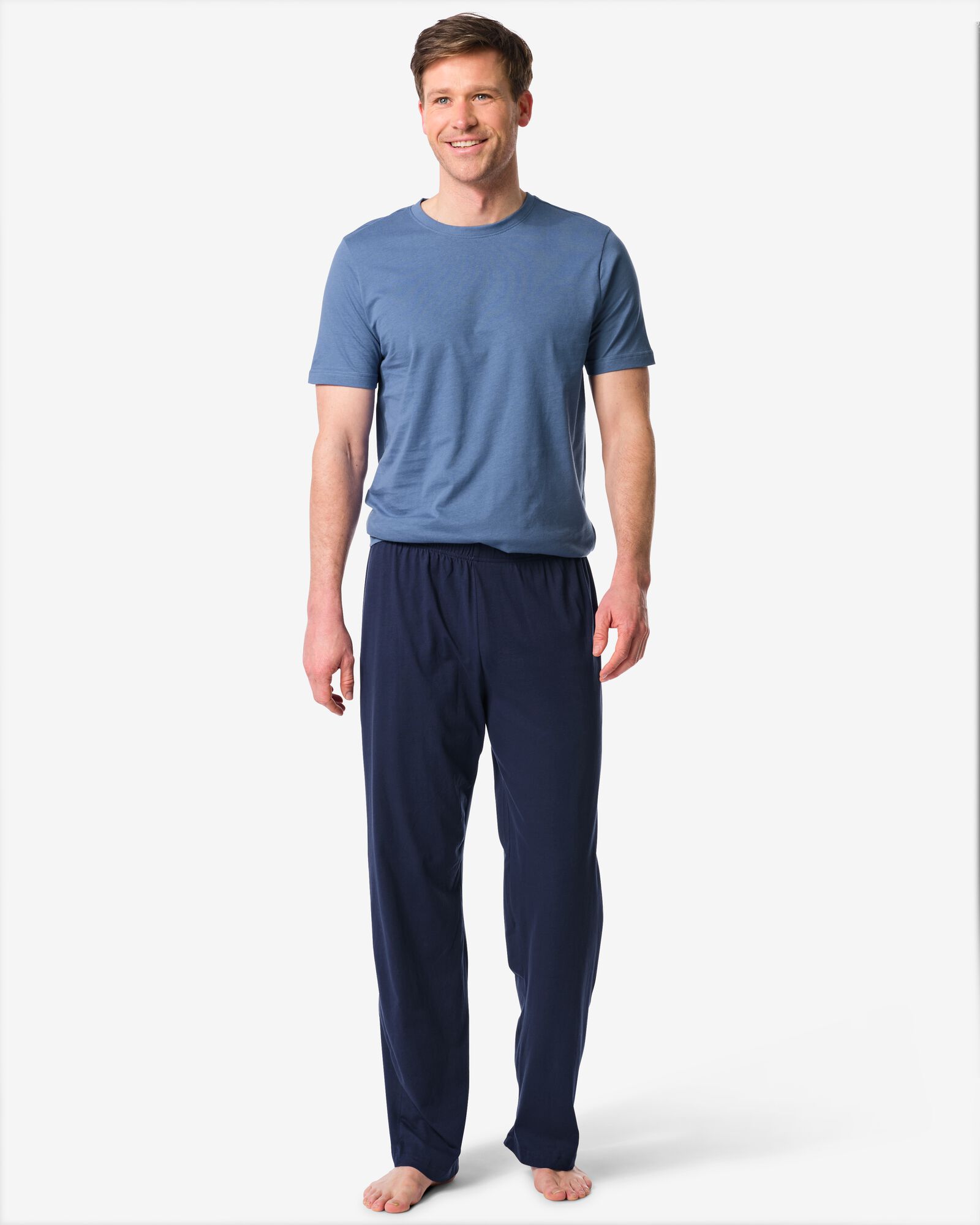 herenpyjama  blauw blauw - 23686630BLUE - HEMA