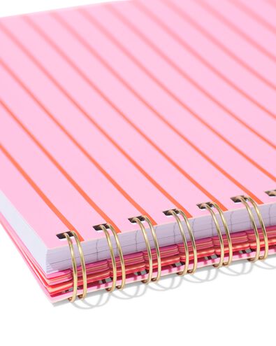 collegeblok A4 gelinieerd strepen rood-roze - 14100246 - HEMA