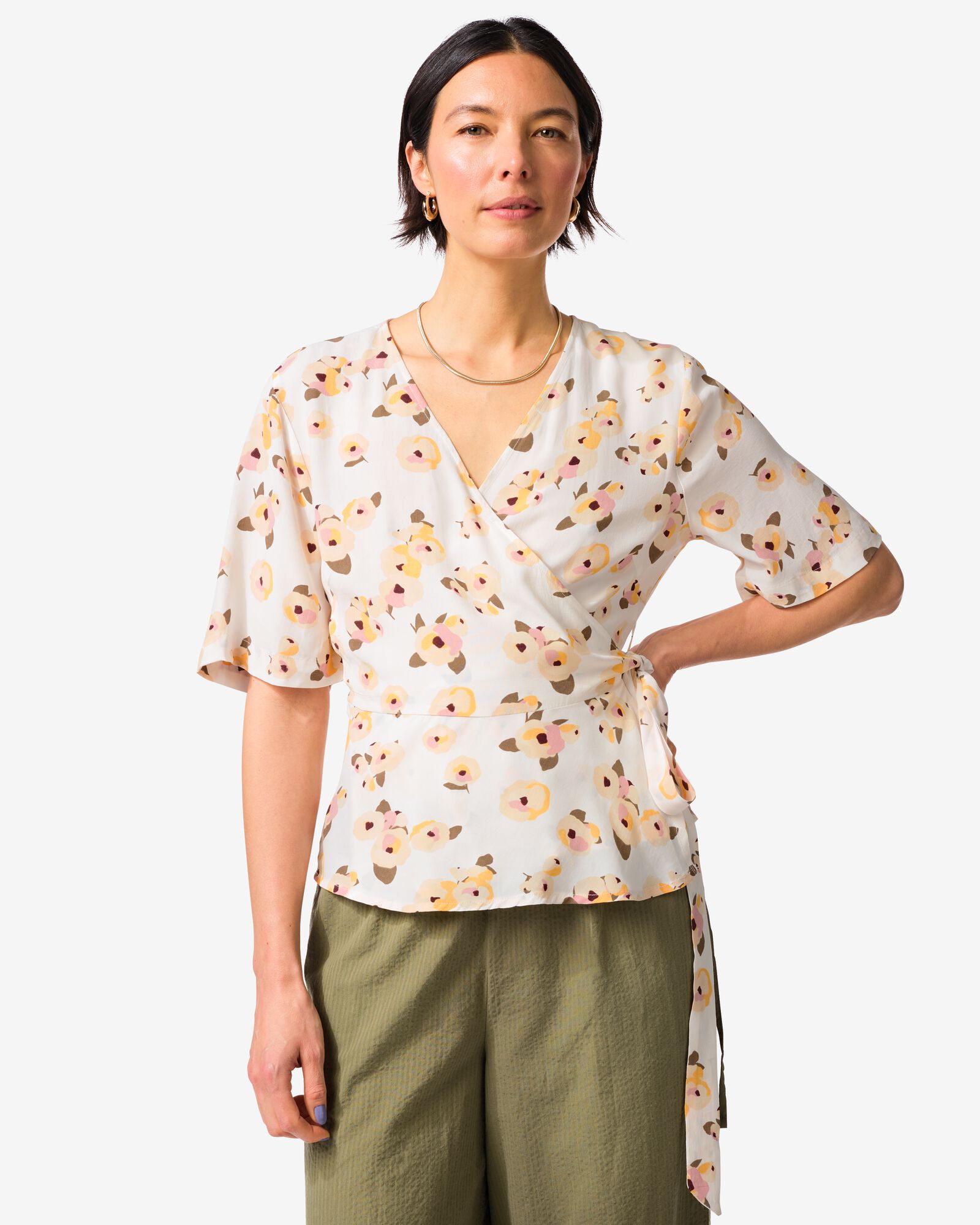 damestop Delilah bloemen wit wit - 36210180WHITE - HEMA