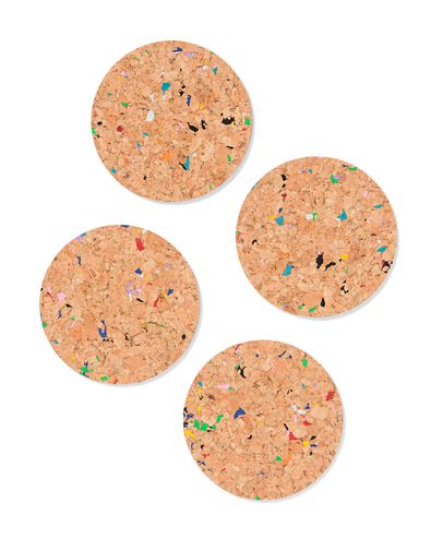 4 dessous de plat &Oslash; 9.5 cm - li&egrave;ge terrazzo recycl&eacute; - 80610085 - HEMA