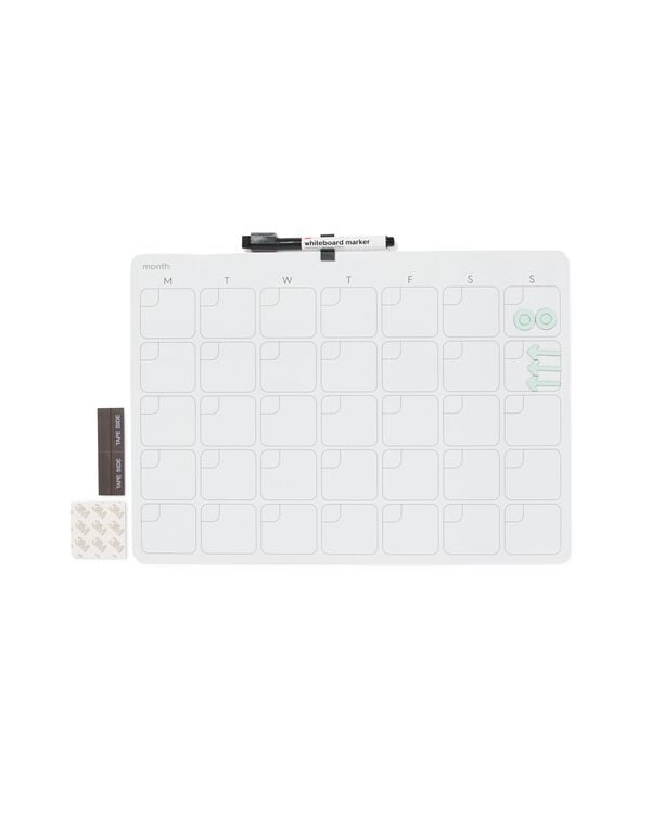 Whiteboard mit Marker und Magneten 39,5 &times; 29,5 cm Monat - 14803952 - HEMA