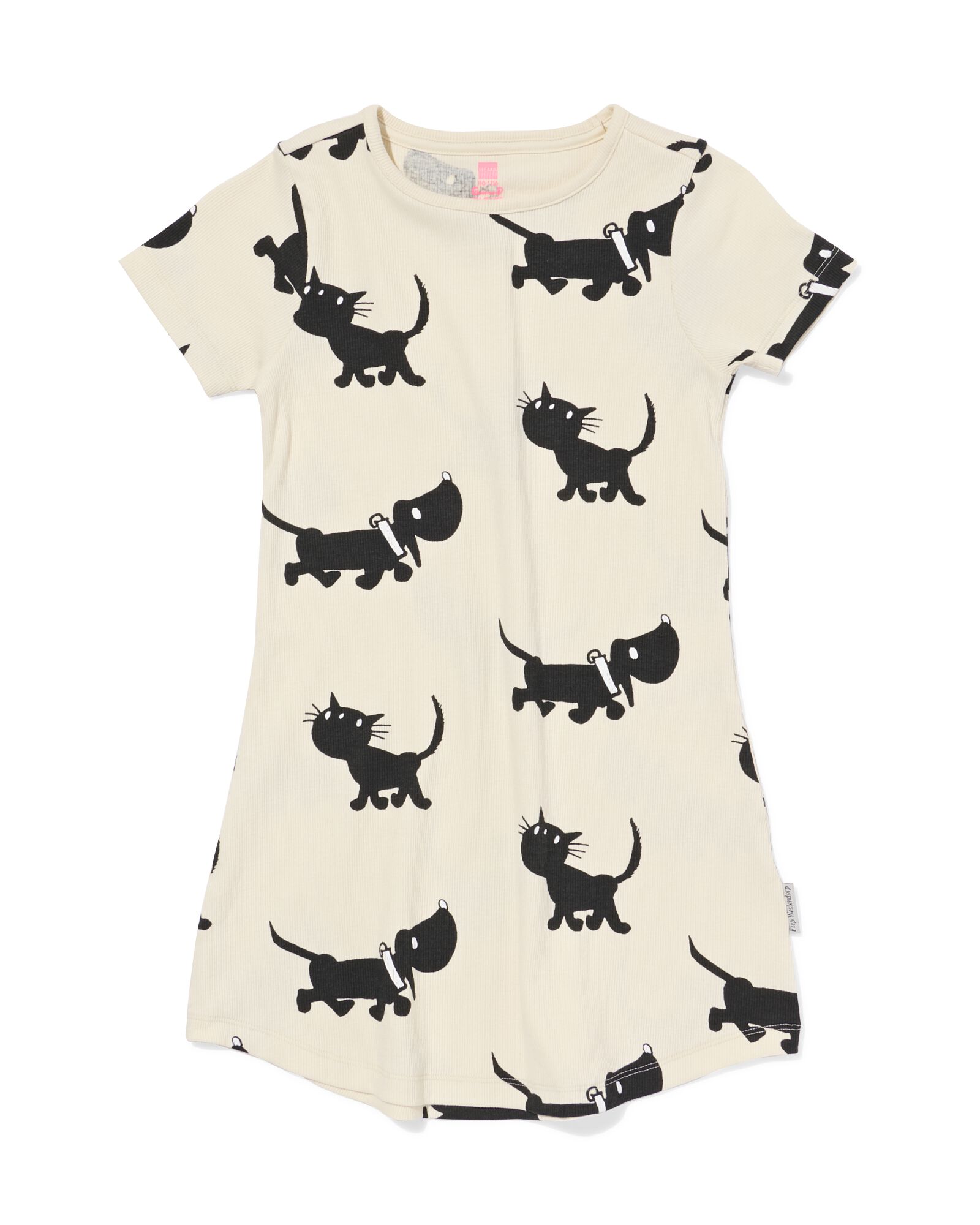 Takkie en Siepie kinder nachthemd rib wit - 23040280WHITE - HEMA