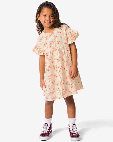 kinderjurk mousseline bloemen ecru - 30864909ECRU - HEMA