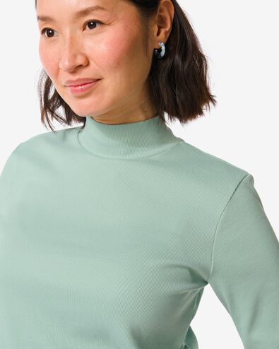 Damen-Shirt Clara, Feinripp grau M - 36254652 - HEMA