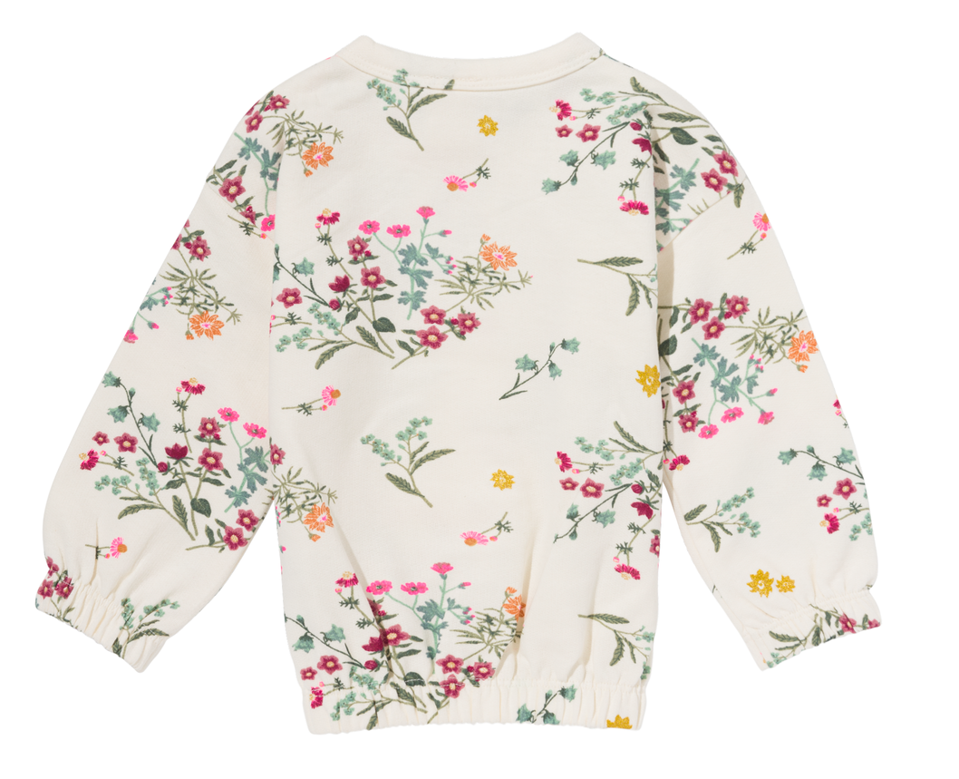 Baby-Sweatshirt mit Blumen eierschalenfarben eierschalenfarben - 1000028629 - HEMA