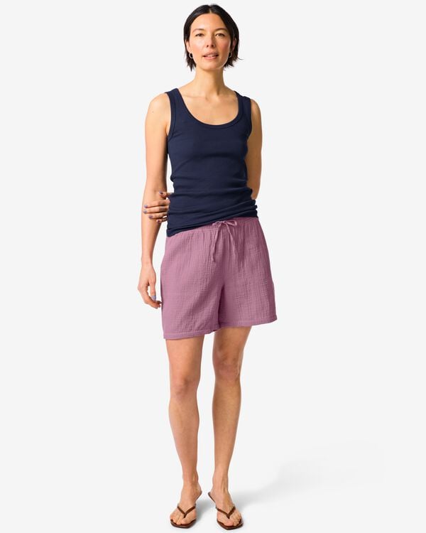 Damen-Shorts Kai, entspannte Passform, Musselin violett violett - 36304240PURPLE - HEMA
