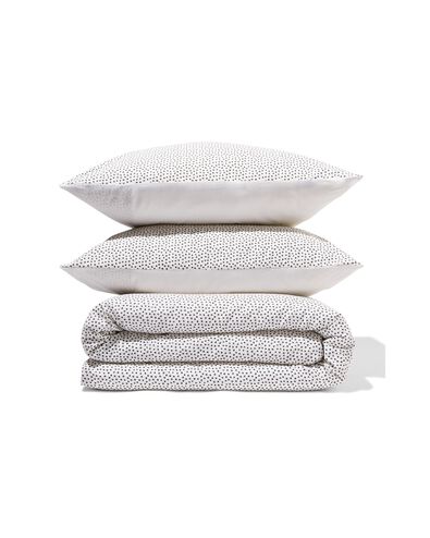 housse de couette-coton doux-240x220cm-blanc pois - 5700084 - HEMA
