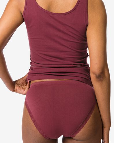 slip femme sans coutures microfibre et dentelle bordeaux - 19631414BURGUNDYRED - HEMA