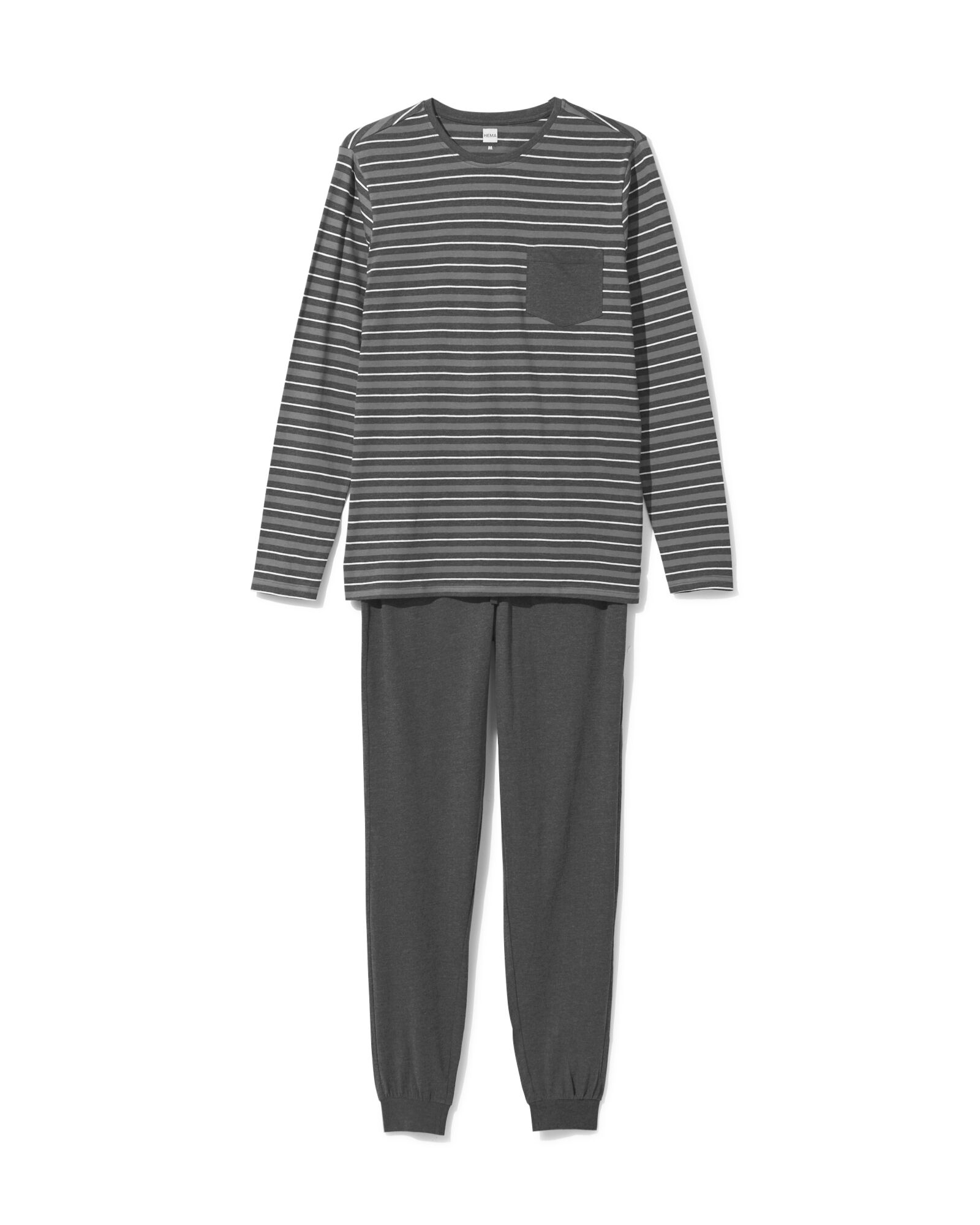 pyjama homme rayure gris XL - 23642644 - HEMA